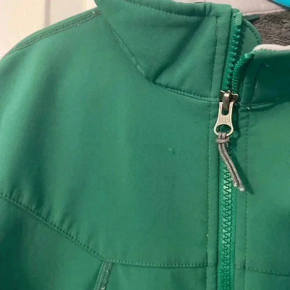 L.L. Bean Green Fleece Lined Jacket‎ Medium Kids Youth Full Zip - Picture 8 of 10